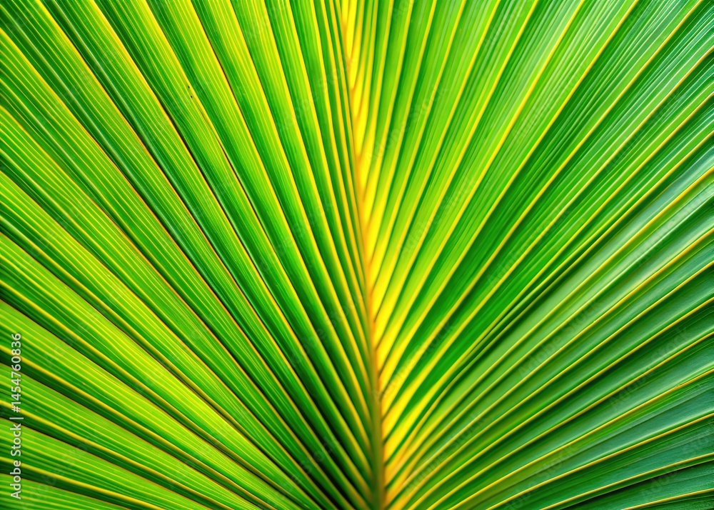Fototapeta premium Close-up Palm Frond Detail, Tropical Leaf, Nature Macro