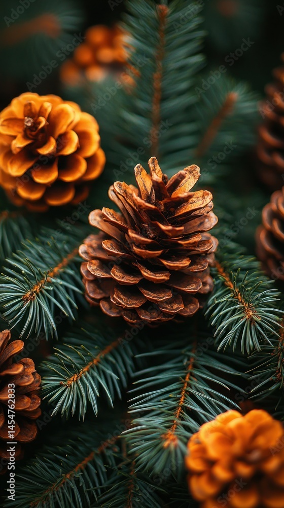 Pinecones on needles, fall theme Pinecones on needles, fall theme