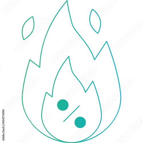 Fire icon single vector illustration