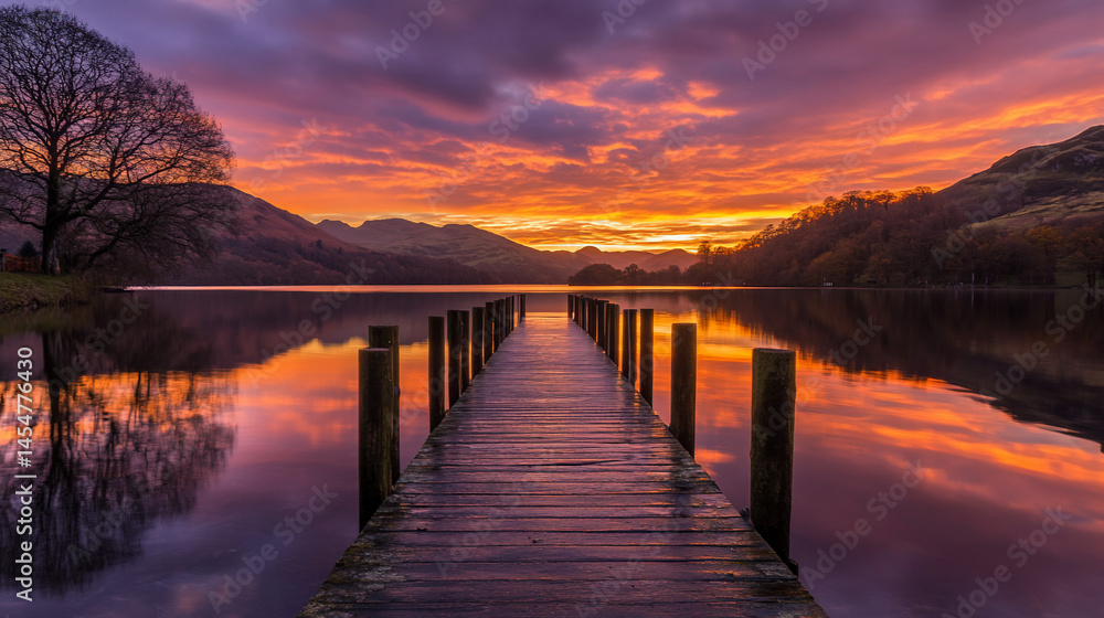 Fototapeta premium Serene Sunrise Pier
