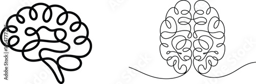 Set of human brain, vector illustration.