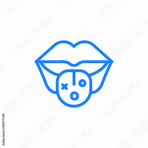 oral infection icon sign vector