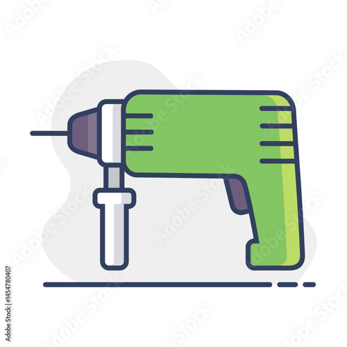 Electric hammer drill vector isolated icon