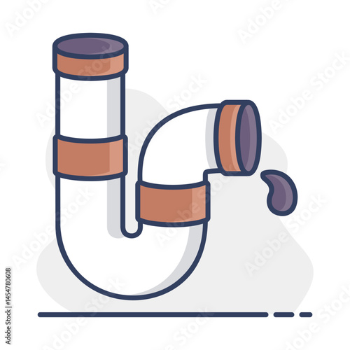 Plumbing pipes vector icon. Construction, repair