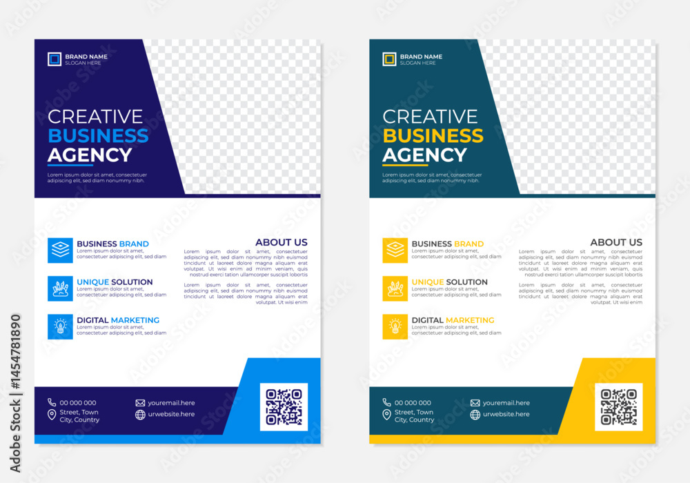 Obraz premium Creative business flyer design vector illustration template