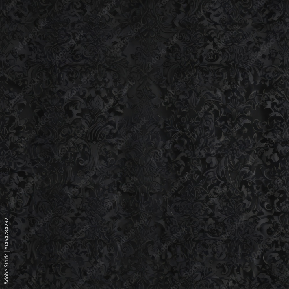 Intricate black gothic damask, shadowy details, gothic, damask Intricate black gothic damask, shadowy details, gothic, damask