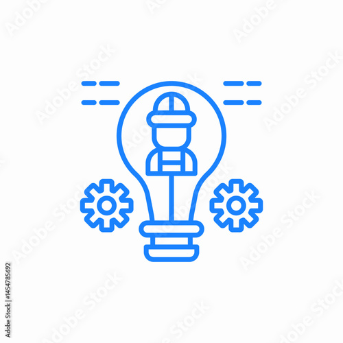 worker innovation gear icon sign vector