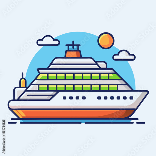 cruise ship vector illustration