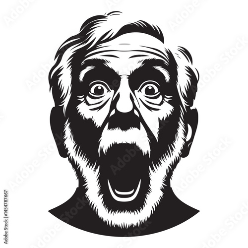 Shocked Man Silhouette Expressing Surprise and Astonishment in a Portrait