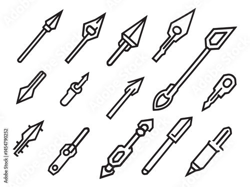 Minimalist Line Art Representation of a Pry Bar Tool