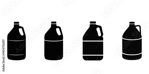 big water bottle silhouette, Gallon bottle silhouette, Clean water storage gallon container silhouette vector illustration, Plastic big water bottle silhouette vector illustration design on white back