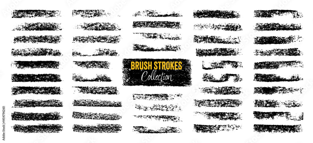 Grunge brush strokes, lines, ink smudges, hand-drawn scribble shapes. Handmade sketchy marks, acrylic stains, charcoal streaks. Paint textures, dry brush effect. Marker underline. Vector illustration