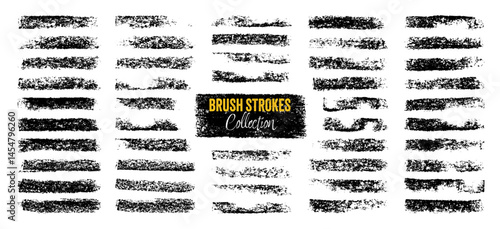 Obraz na płótnie Grunge brush strokes, lines, ink smudges, hand-drawn scribble shapes. Handmade sketchy marks, acrylic stains, charcoal streaks. Paint textures, dry brush effect. Marker underline. Vector illustration w salonie