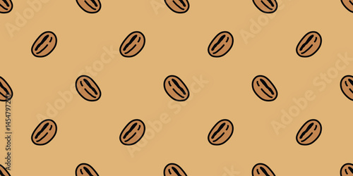coffee beans seamless pattern cafe hot tea cup vector bakery water drinking cartoon doodle gift wrapping paper tile background repeat wallpaper scarf isolated illustration design