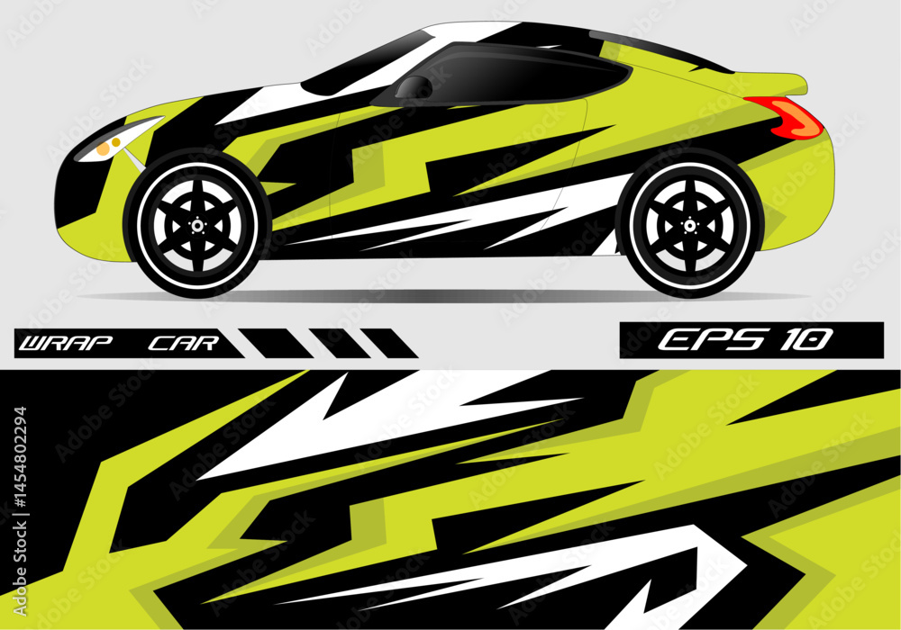 Vibrant Car Wrap Design with Dynamic Patterns Vibrant Car Wrap Design with Dynamic Patterns