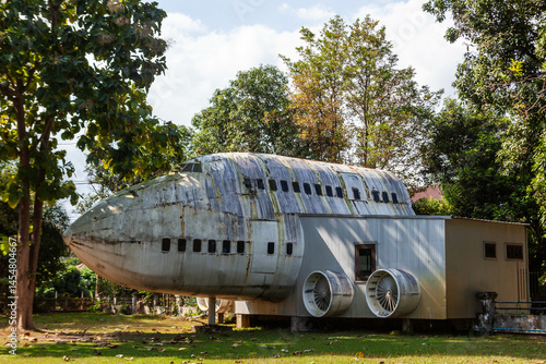 Wallpaper Mural Airplane building in Chiang Mai, Thailand. Unusual architecture construction with repurposed airplane. Torontodigital.ca