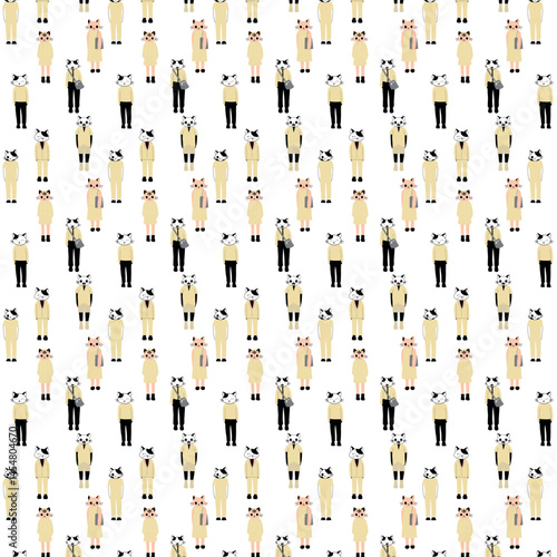 Background with cute cartoon cats