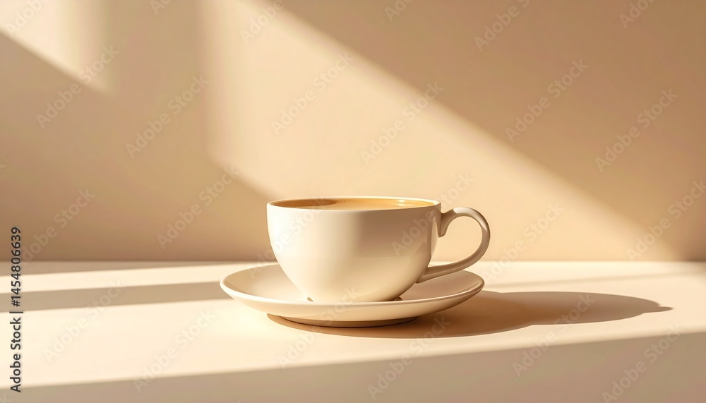 Minimalist aesthetic coffee cup, warm soft beige background, subtle shadows. food wallpaper concept. Minimalist aesthetic coffee cup, warm soft beige background, subtle shadows. food wallpaper concept.