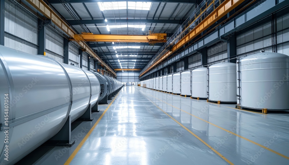 Industrial Storage Facility with Large White Cylindrical Tanks Industrial Storage Facility with Large White Cylindrical Tanks