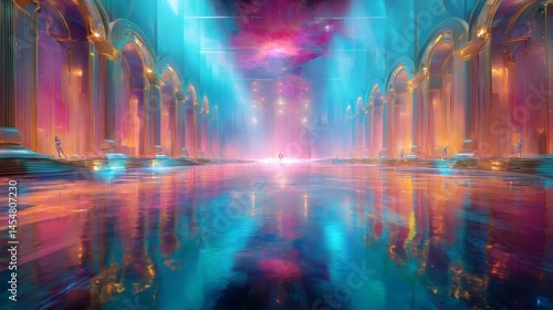 Wallpaper Mural A captivating, ethereal palace hall bathed in brilliant light Torontodigital.ca