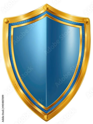 blue shield with golden ribbon