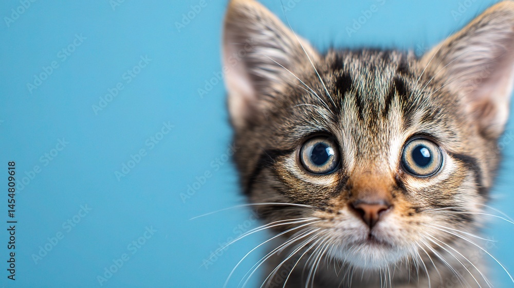 Tiny Curious Kitten with Wide Eyes Gazing Directly at the Camera Tiny Curious Kitten with Wide Eyes Gazing Directly at the Camera