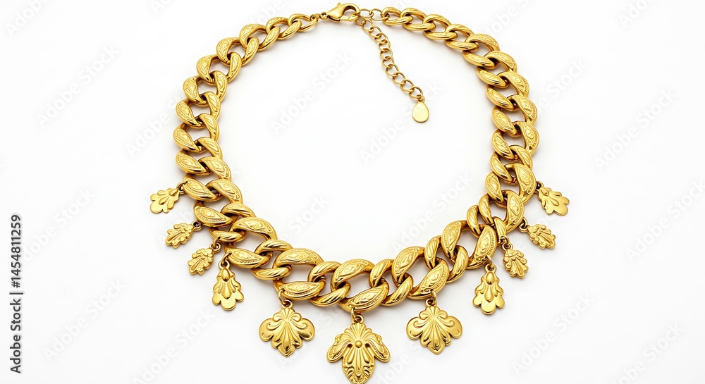 Obraz premium Gold Leaf Necklace with Vintage Design