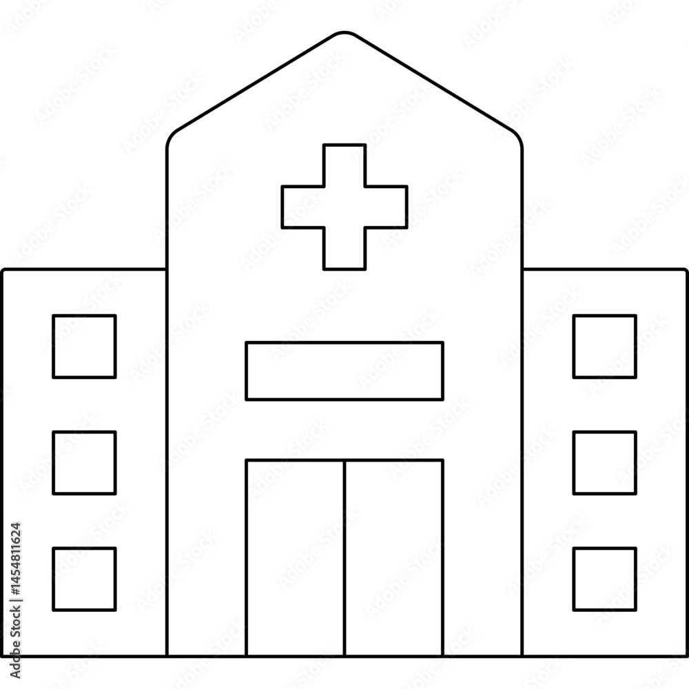 Fototapeta premium Hospital icon single vector illustration