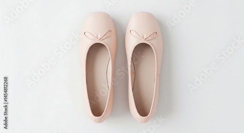 Pink Ballet Slippers on a Marble Background