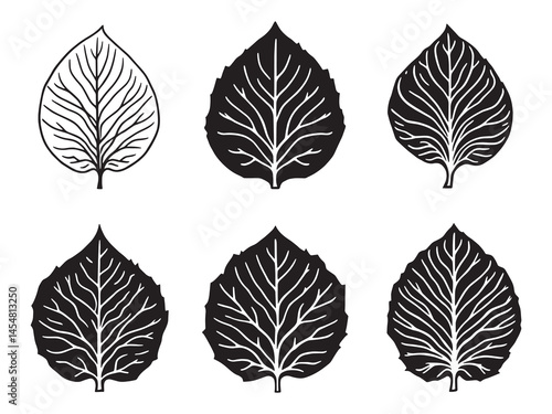 Minimalist taro leaf outline vector hand drawn style