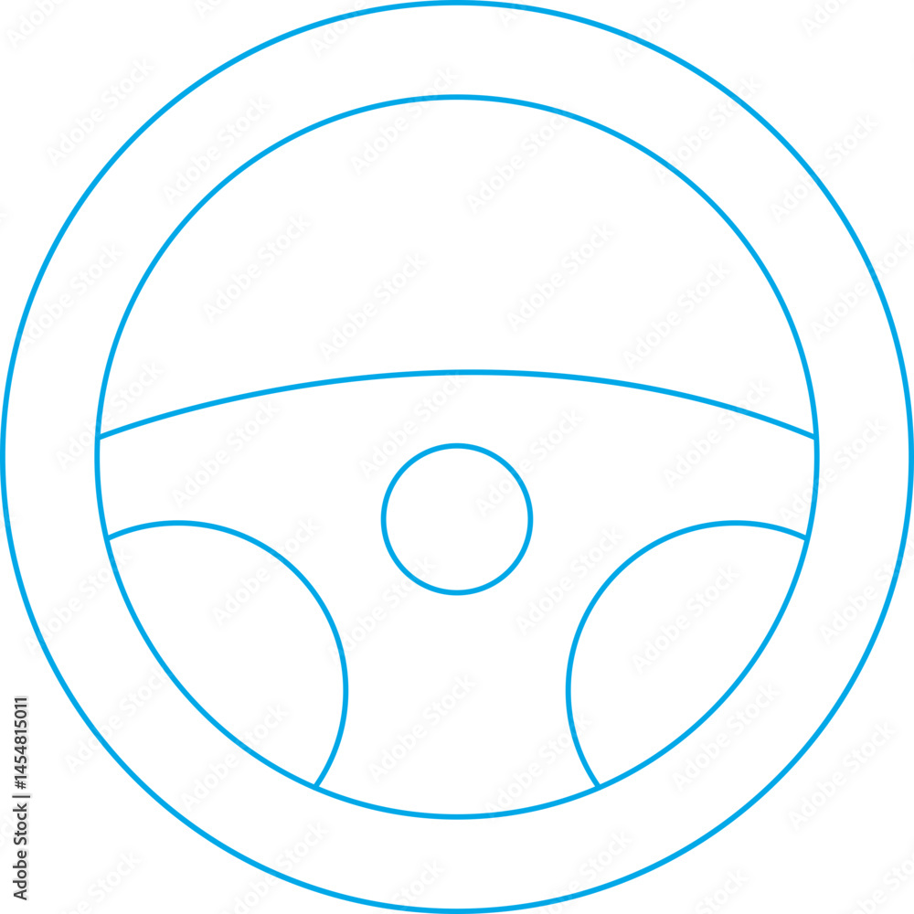 Obraz premium Steering wheel icon single vector illustration