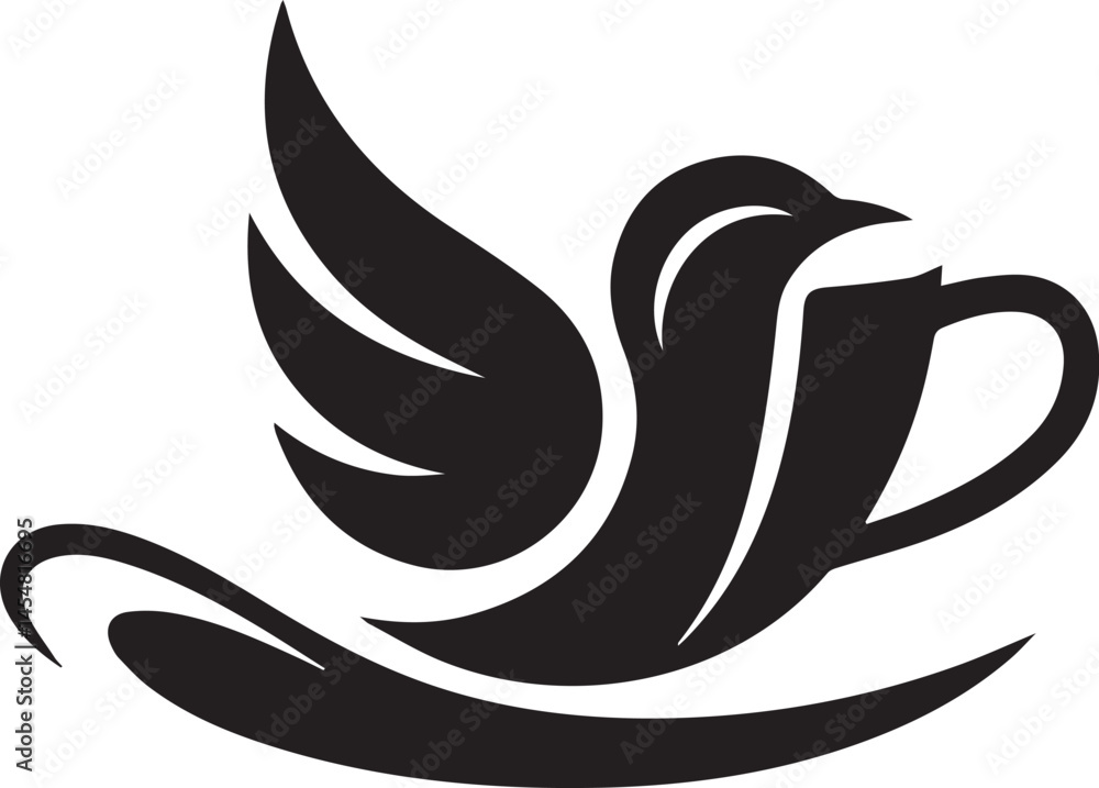Obraz premium A black and white logo of a seahorse with a chef hat on it.