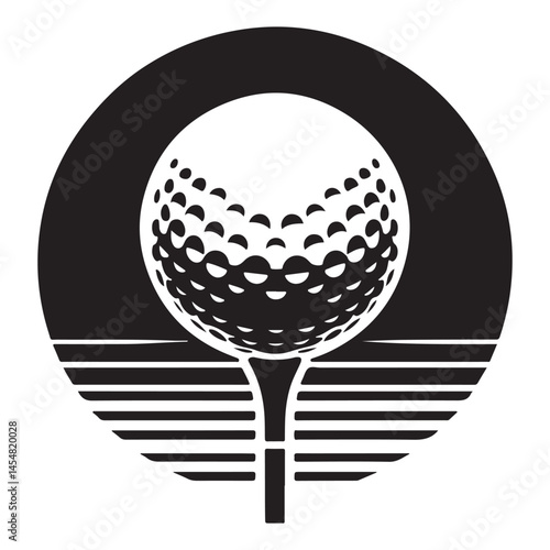 Golf Ball on Tee Illustration Vector for Sport and Recreation