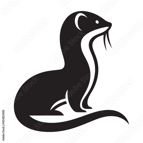 Ermine Stoat Weasel Silhouette Illustration Vector Art for Designs