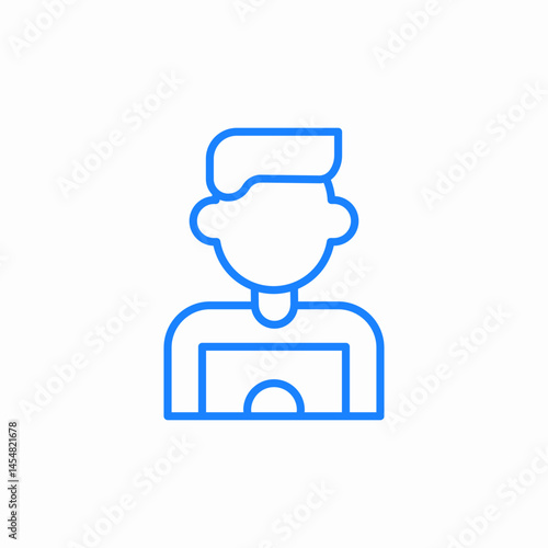 standing man office icon sign vector