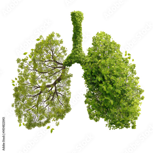 Green lungs made of leaves - an ecological symbol of clean air