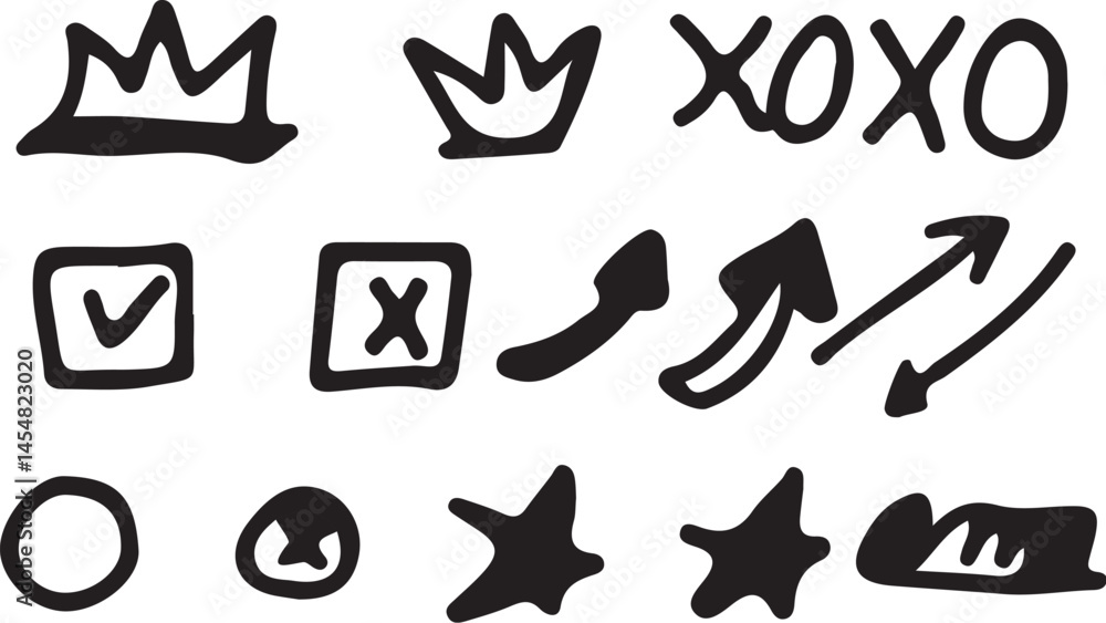 Crown icons set Crown icons set