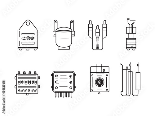 Minimalist voltage regulator icon outline for tech projects