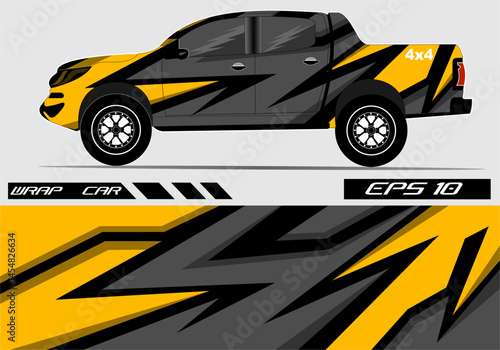 Stylishly Wrapped Pickup Truck with Dynamic Design