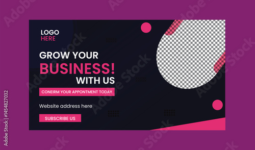Business youtube thumbnail design template