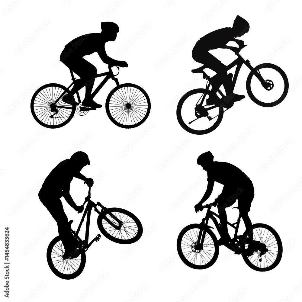 Fototapeta premium Black bicycle man glyph icon illustration
