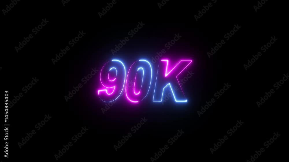 90k text font with neon effect,90k followers, Thank You, social sites post. Thank you followers congratulation card. 90K Followers. 90k text font with neon effect,90k followers, Thank You, social sites post. Thank you followers congratulation card. 90K Followers.