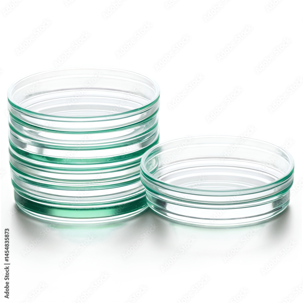 petri dishes agar plates isolated on transparent background