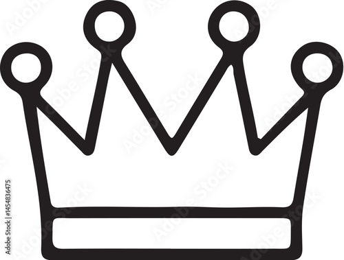 Royal Emblem: A clean line art illustration of a classic crown, symbolizing royalty, power, and prestige. 