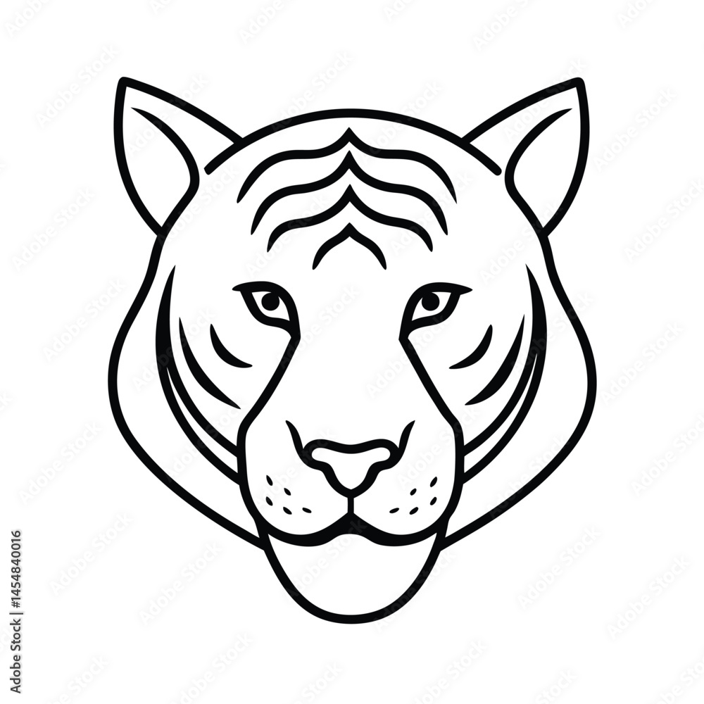 Obraz premium vector illustration of a tiger head