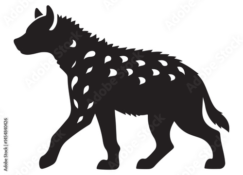 Hyena Walking Silhouette Vector Art Illustration Wildlife Animal Image