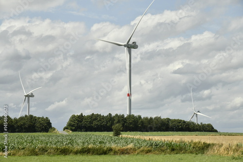 Parc éolien en pleine campagne à Ghislenghien (Ath) 