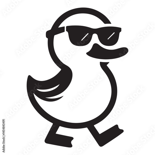 Cool Duck Walking Confidently Vector Image with Sunglasses