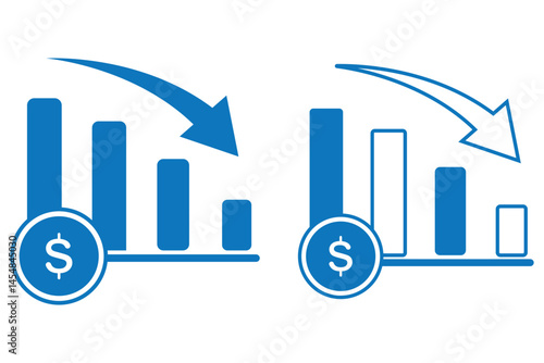 Cost increase vector icons. Rupee increase vector illustration set. eps 10