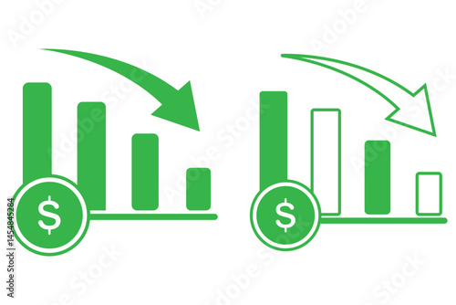 Cost increase vector icons. Rupee increase vector illustration set. eps 10